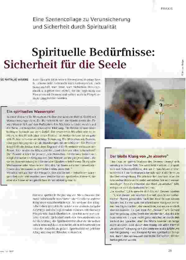 Vorschauseite 1: Spirituelle Bedürfnisse: Sicherheit für die Seele