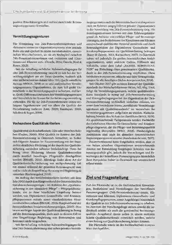 Vorschauseite 3: Qualitätsmerkmale in der 24h-Betreuung aus der Perspektive der Betroffenen