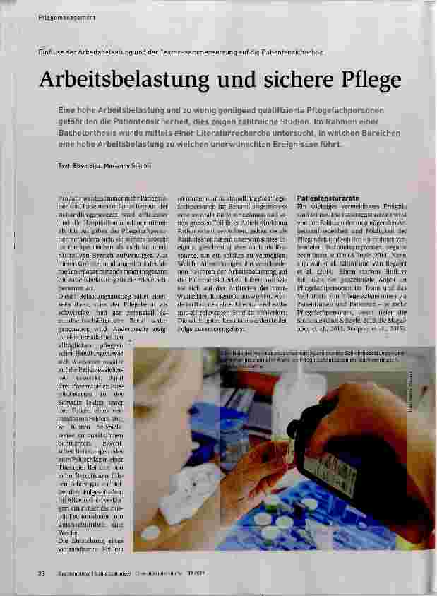 Vorschauseite 1: Arbeitsbelastung und sichere Pflege