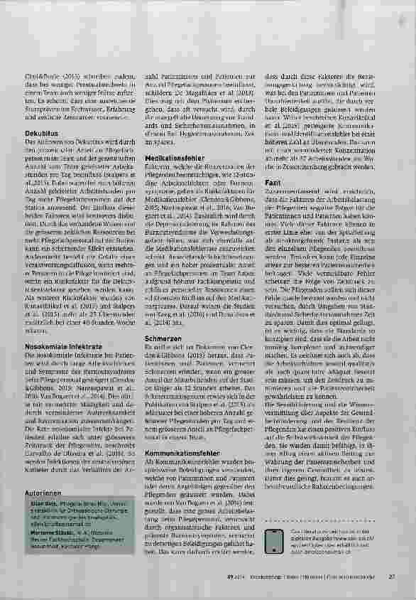 Vorschauseite 2: Arbeitsbelastung und sichere Pflege