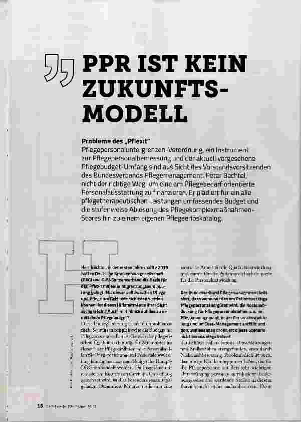 Vorschauseite 1: PPR IST KEIN ZUKUNFTSMODELL