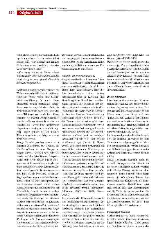 Vorschauseite 4: Umgang mit sensiblen Themen in Interviews -Einblicke in das Forschungsprojekt «Harninkontinenz im Alltag der Betroffenen»