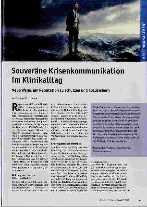 Vorschauseite 1: Souveräne Krisenkommunikation im Klinikalltag