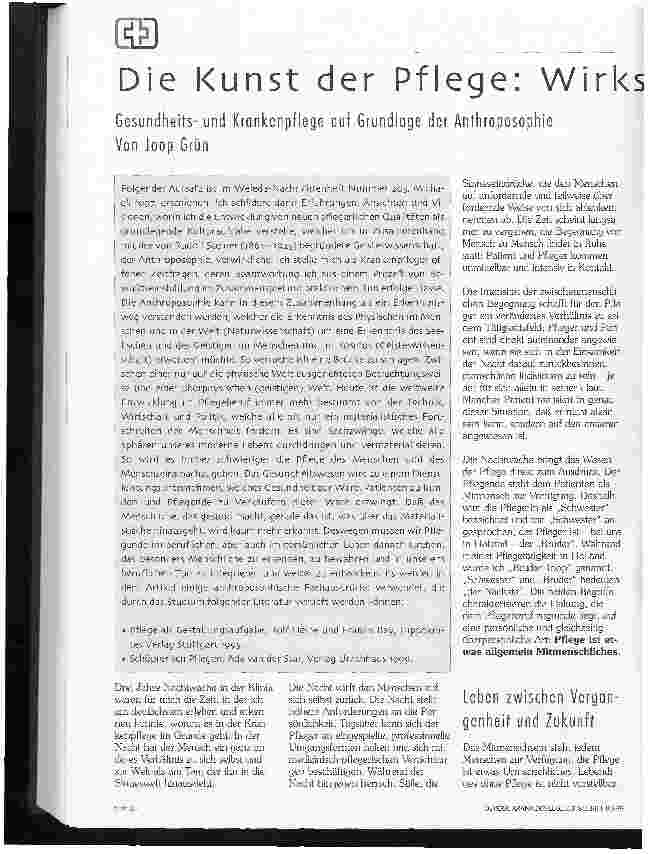Vorschauseite 1: die Kunst der Pflege: Wirksame Liebe