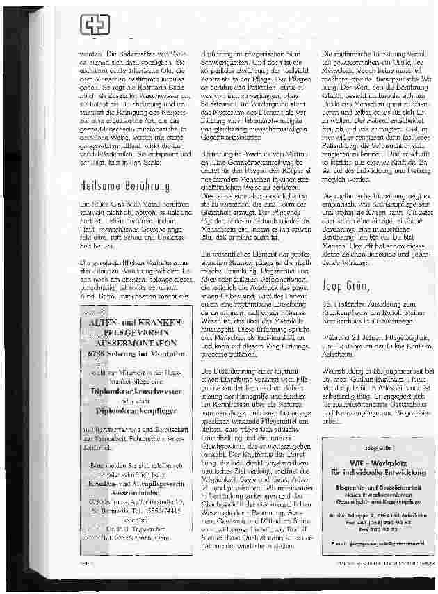 Vorschauseite 3: die Kunst der Pflege: Wirksame Liebe