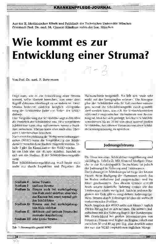 Vorschauseite 1: Wie kommt es zur Entwicklung einer Struma?