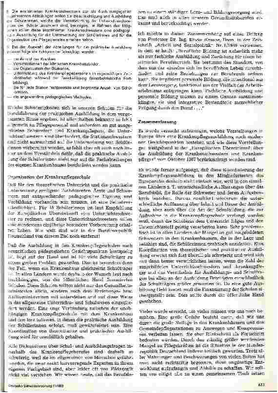 Vorschauseite 6: Probleme der Krankenschwesternausbildung in Europa