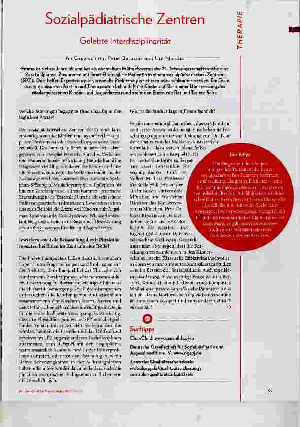 Vorschauseite 2: Sozialpädiatrische Zentren