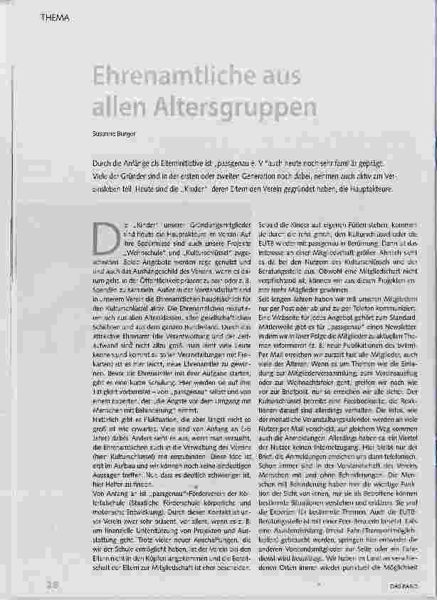 Vorschauseite 1: Ehrenamtliche aus allen Altersgruppen