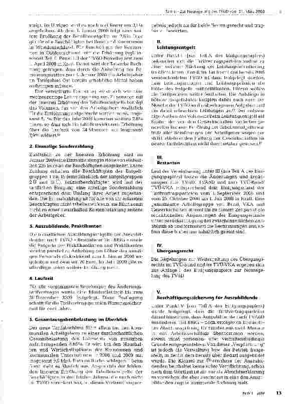 Vorschauseite 2: Zur Neuregelung des TVöD vom 31. März 2008