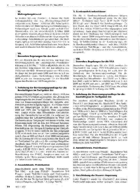 Vorschauseite 3: Zur Neuregelung des TVöD vom 31. März 2008