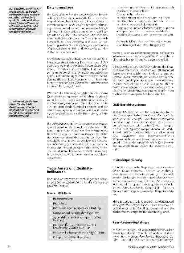 Vorschauseite 2: Qualität, Krankenhaus, StatistikQualitätssicherung mit Routinedaten (QSR) - eine neue Dimension im Qualitätsmanagement der stationären Behandlung?
