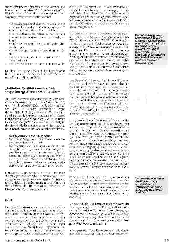 Vorschauseite 3: Qualität, Krankenhaus, StatistikQualitätssicherung mit Routinedaten (QSR) - eine neue Dimension im Qualitätsmanagement der stationären Behandlung?