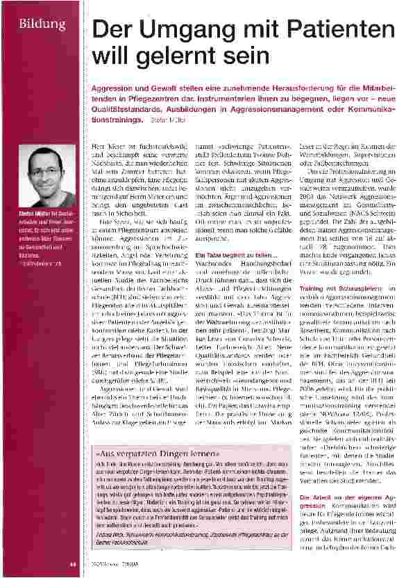 Vorschauseite 1: Der Umgang mit Patienten will gelernt sein