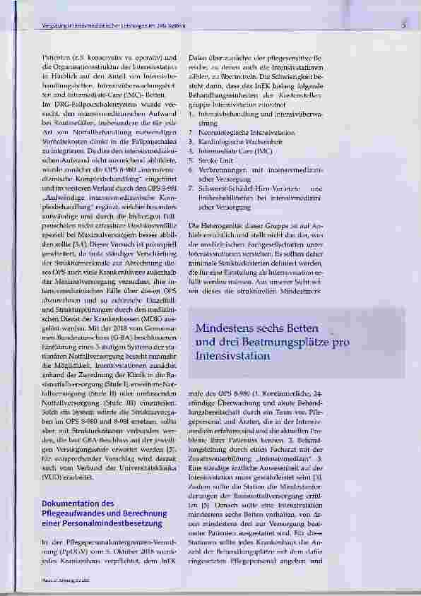 Vorschauseite 2: Vergütung intensivmedizinischer Leistungen im DRG-System Aktuelle Probleme und Lösungsvorschläge