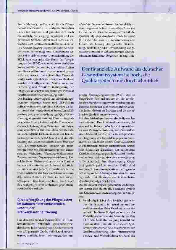 Vorschauseite 4: Vergütung intensivmedizinischer Leistungen im DRG-System Aktuelle Probleme und Lösungsvorschläge