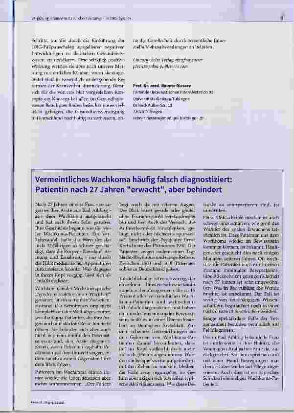 Vorschauseite 6: Vergütung intensivmedizinischer Leistungen im DRG-System Aktuelle Probleme und Lösungsvorschläge