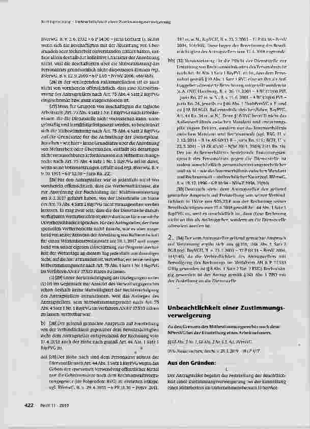 Vorschauseite 1: Unbeachtlichkeit einer Zustimmungs- Verweigerung