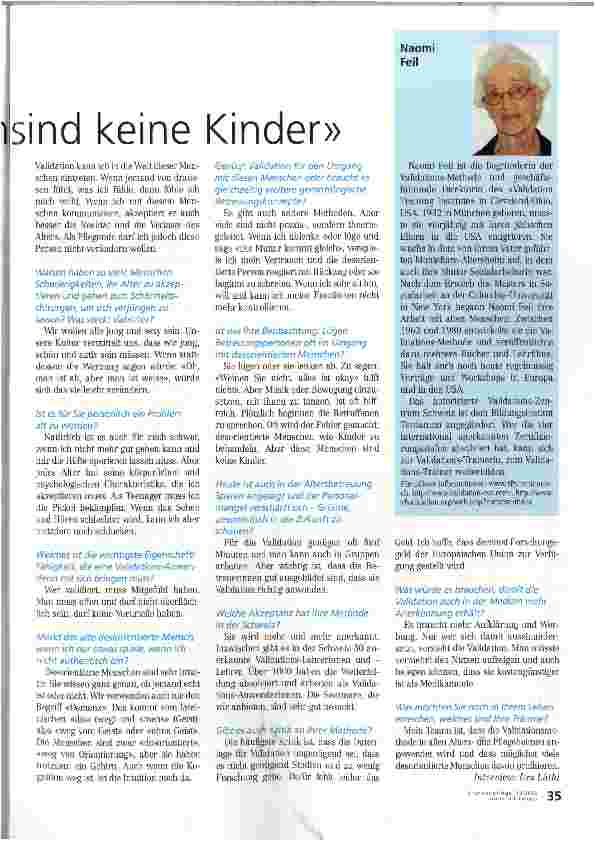 Vorschauseite 2: «Alte, desorientierte Menscher sind keine Kinder»