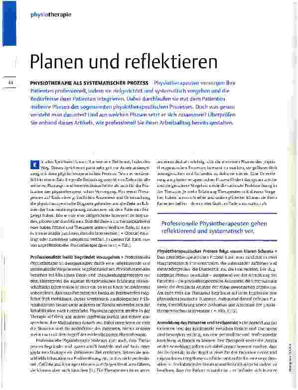 Vorschauseite 1: Planen und reflektieren