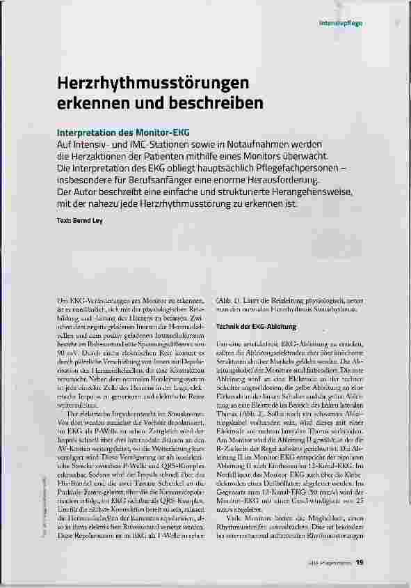 Vorschauseite 1: Herzrhythmusstörungen erkennen und beschreiben