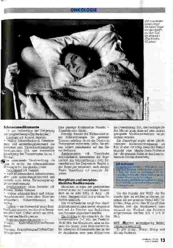 Vorschauseite 2: Schmerzfreie Tumorpatienten Keine Angst vor Schmerzmittelabgabe