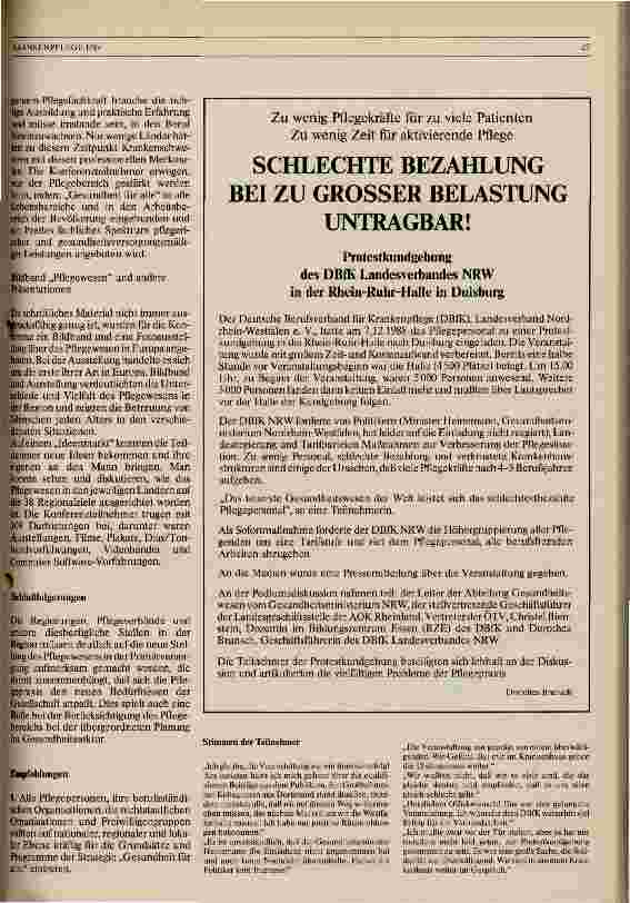 Vorschauseite 2: Europäische Pflegekonferenz 21. - 24.06.1988 in Wien
