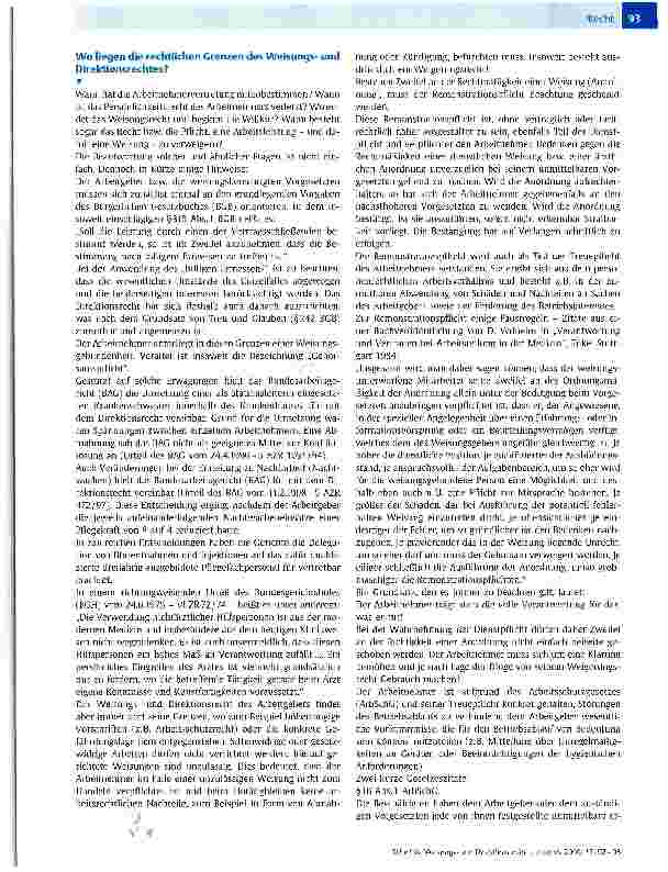 Vorschauseite 2: Weisungsund Direktionsrecht in der Pflege - immer wieder in der Diskussion