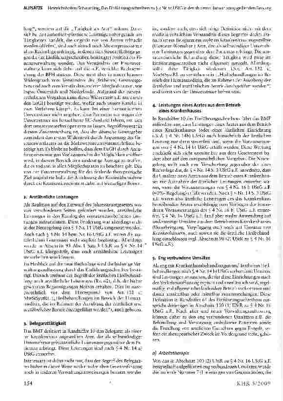 Vorschauseite 4: Das Einführungsschreiben zu § 4 Nr. 14 UStG in der ab dem 1. Januar 2009 geltenden Fassung
