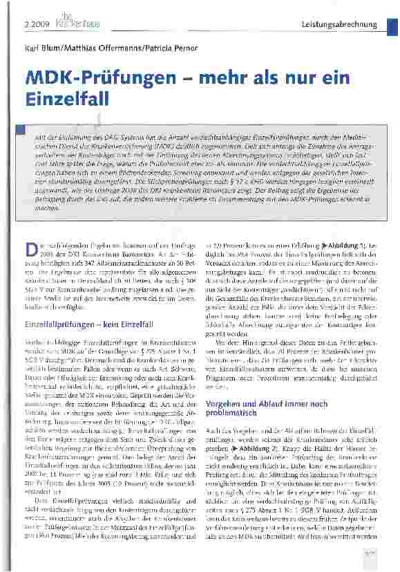 Vorschauseite 1: MDK-Prüfungen - mehr als nur ein Einzelfall