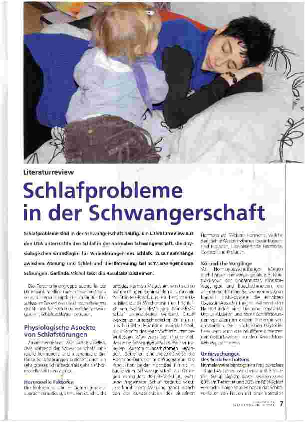 Vorschauseite 1: Schlafprobleme in der Schwangerschaft
