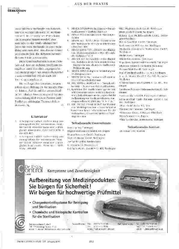 Vorschauseite 6: Dampf Sterilisation wieder verwendbarer chirurgischer Instrumente