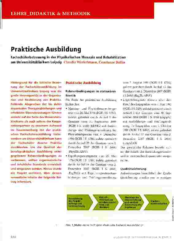 Vorschauseite 1: Praktische Ausbildung
