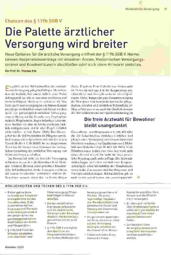 Vorschauseite 1: Die Palette ärztlicher Versorgung wird breiter