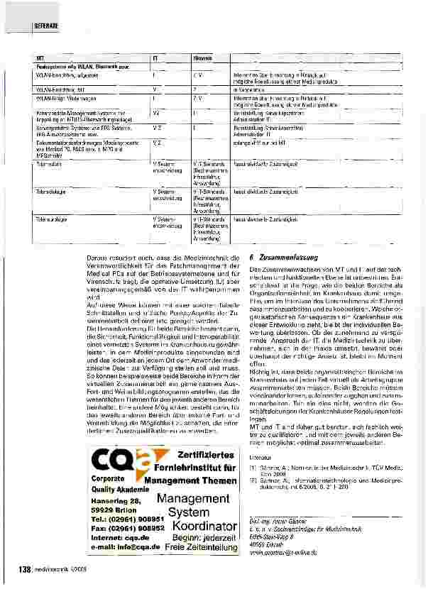 Vorschauseite 6: Medizintechnik und Informationstechnologie = MIT?