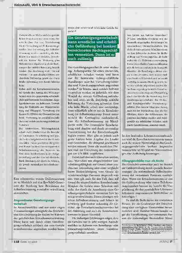 Vorschauseite 3: Mit Ende des gesetzlichen Genehmigungsvorbehalts kommt Selbstbestimmung umfassend zur Geltung