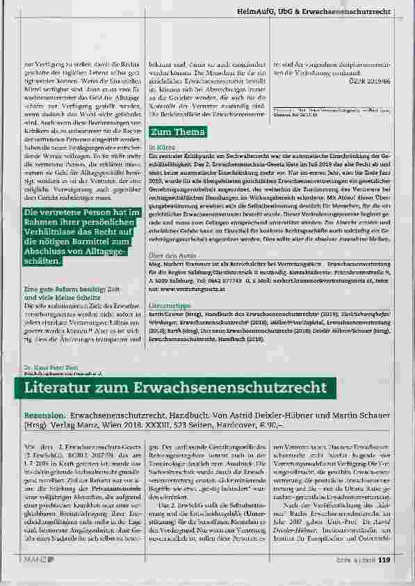 Vorschauseite 4: Mit Ende des gesetzlichen Genehmigungsvorbehalts kommt Selbstbestimmung umfassend zur Geltung