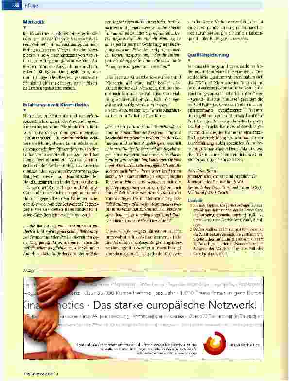 Vorschauseite 3: Die Bedeutung des Kinaesthetics-Konzepts