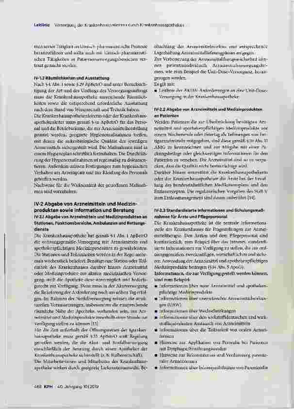 Vorschauseite 5: Versorgung der Krankenhauspatienten durch Krankenhausapotheken