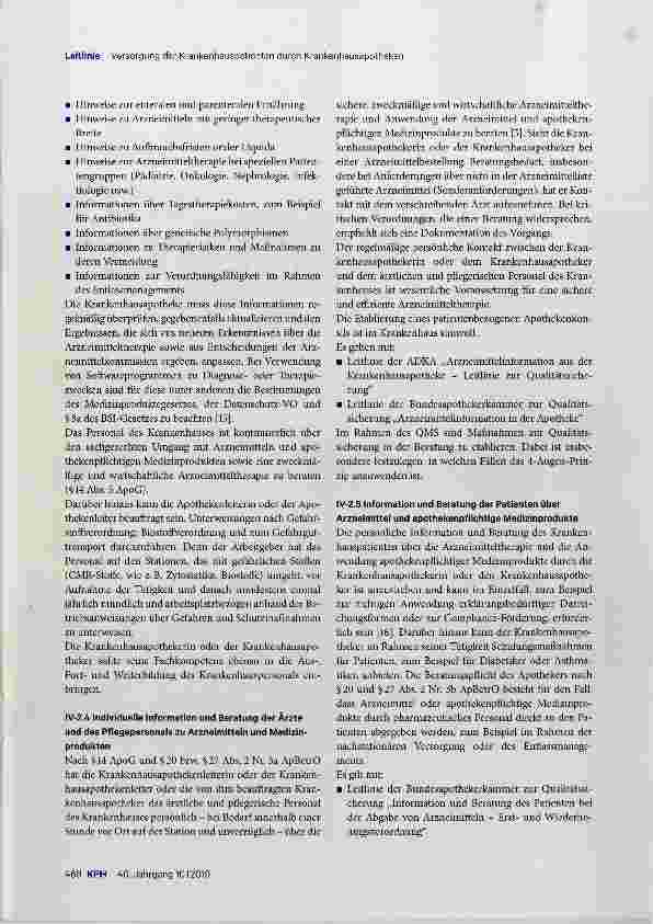 Vorschauseite 6: Versorgung der Krankenhauspatienten durch Krankenhausapotheken