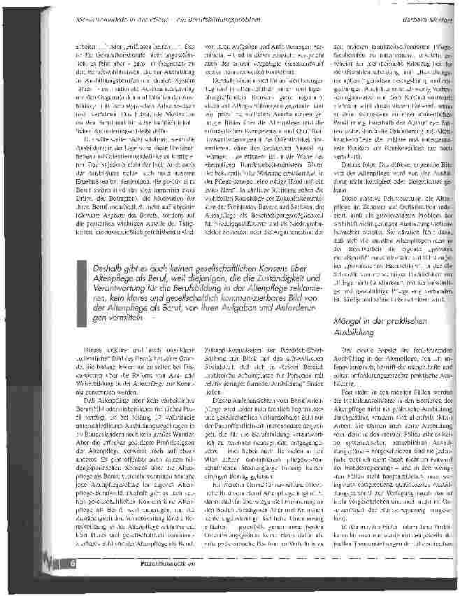 Vorschauseite 3: Menschewürde in der Pflege - ein Berufsbildungsproblem