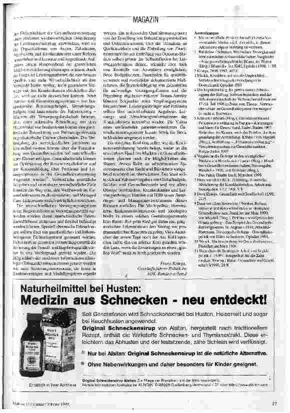 Vorschauseite 3: Szenario eines Kurswechsels in der Gesundheitspolitik
