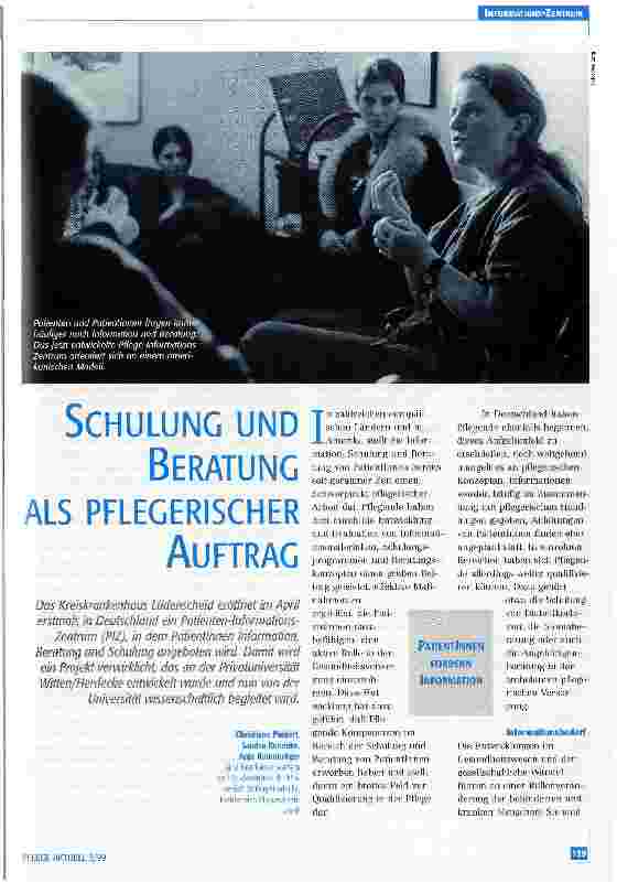 Vorschauseite 1: Schulung und Beratung als Pflegerischer Auftrag