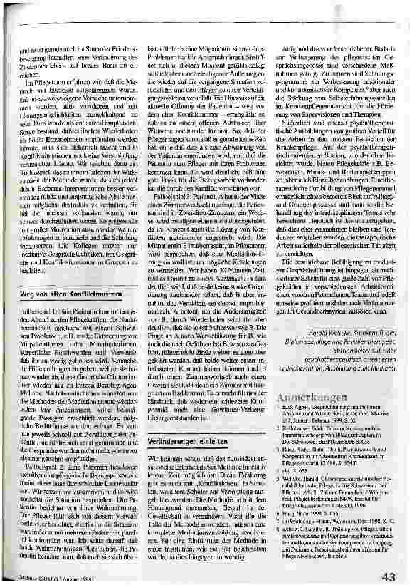Vorschauseite 4: Gewaltfreie Kommunikationsstrukturen fördern Gesprächsführungsmethoden aus der Mediation als Anregung für die Pflege