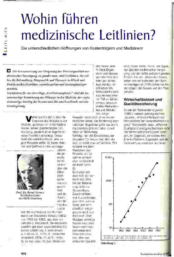 Vorschauseite 1: Wohin führen medizinische Leitlinien? Die unterschiedlichen Hoffnungen von Kostenträgern und Medizinern