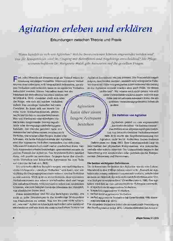 Vorschauseite 1: Agitation erleben und erklären