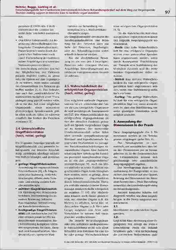 Vorschauseite 6: Entscheidungshilfe bei erweitertem intensivmedizinischem Behandlungsbedarf auf dem Weg zur Organspende