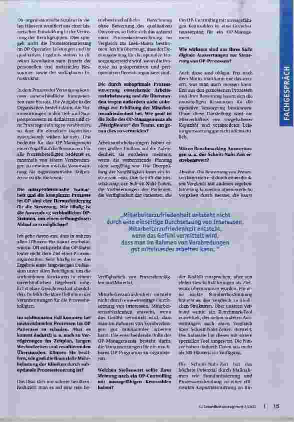 Vorschauseite 2: Schlüsselstelle OP-Management