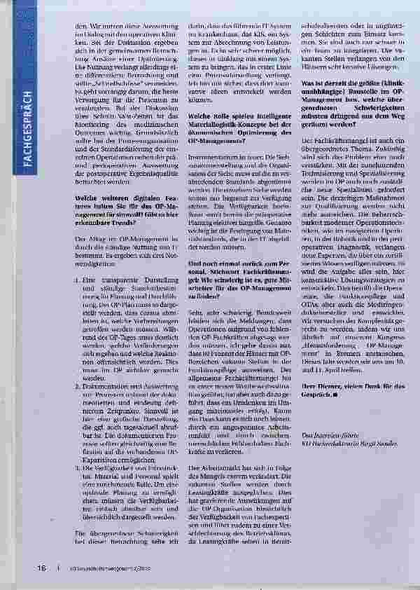 Vorschauseite 3: Schlüsselstelle OP-Management