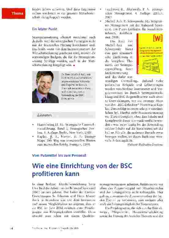 Vorschauseite 1: Wie eine Einrichtung von der BSC profitieren kann